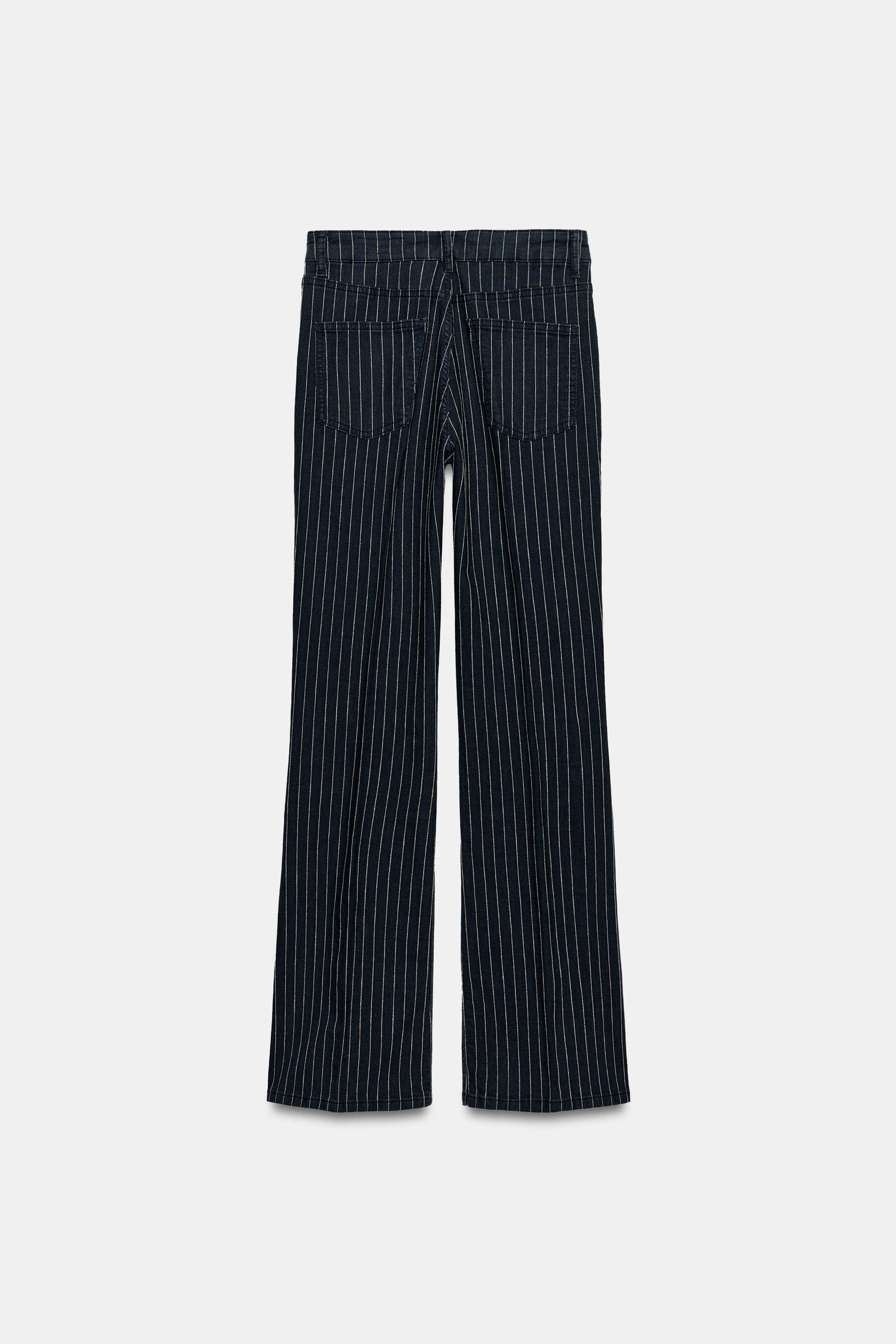 ZW COLLECTION HIGH-WAIST STRIPED FLARE JEANS